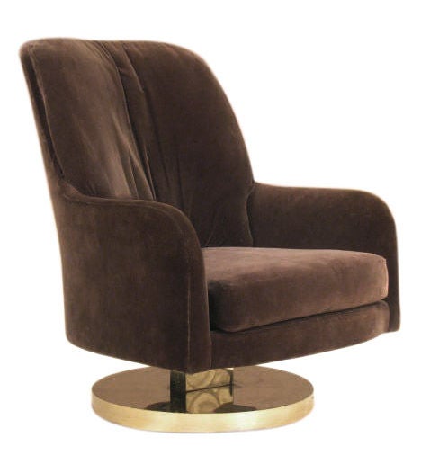 Pair of High Back Rocking and Swiveling Chairs by Milo Baughman