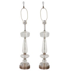 Pair of Glass Table Lamps