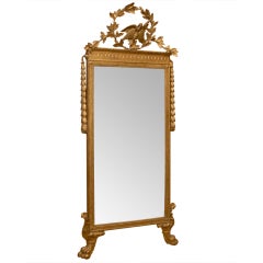 18thc Italian Gilt Mirror With Eagle & Animal Feet