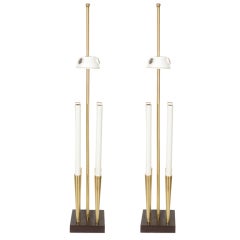 Pair of Parzinger Style Brass Candelabra Lamps by Stiffel 9