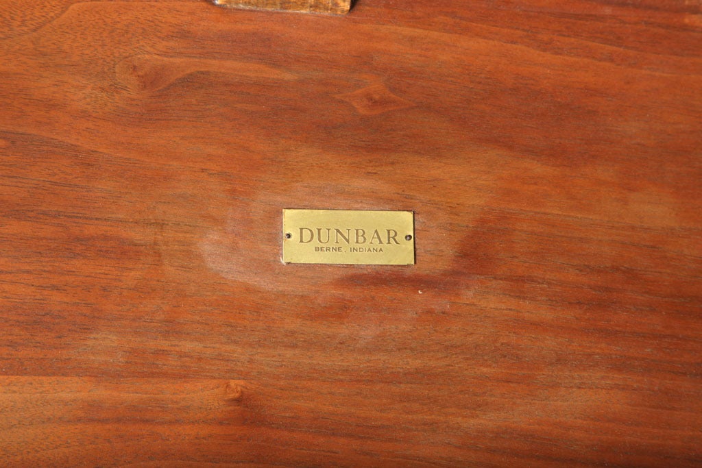 Brass Asymmetrical Walnut Coffee Table By Dunbar