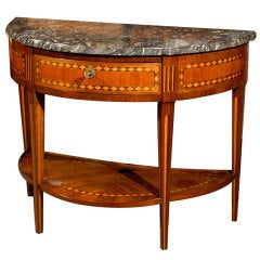 19th Century Demi-Lune Console with Grey Marble Top