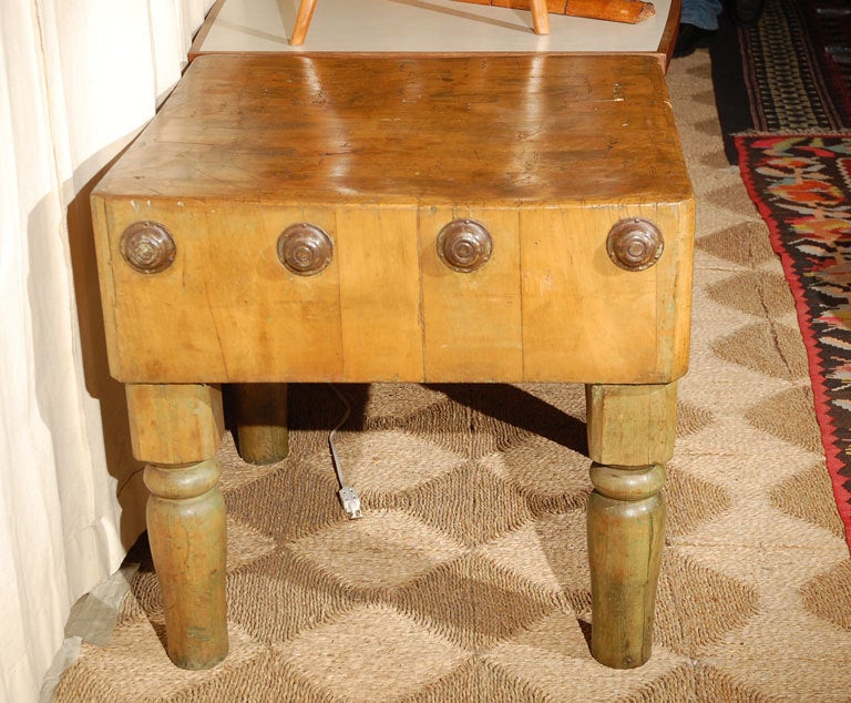 antique french butcher block table
