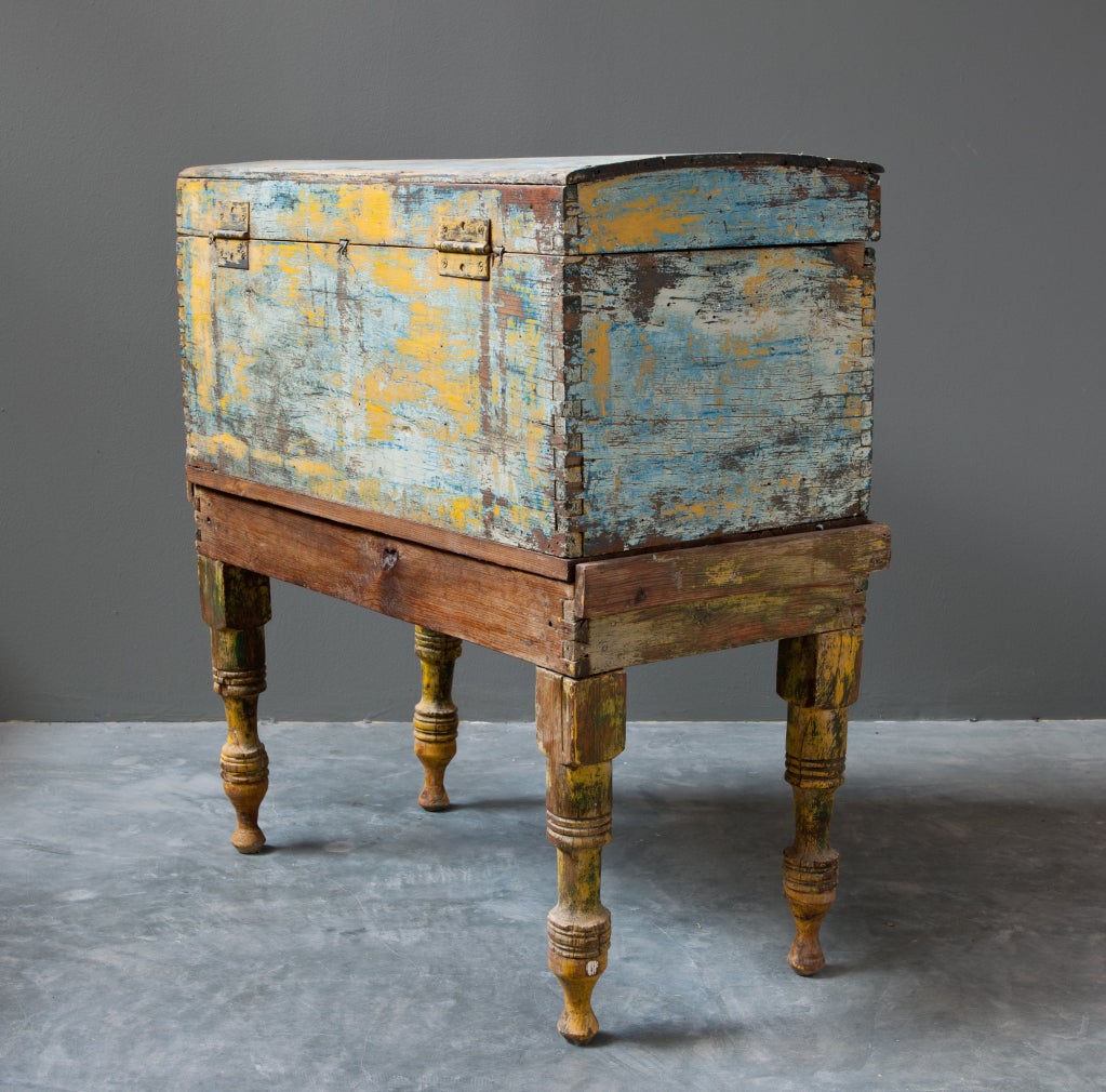 19th Century  Blanket Chest and Stand 1