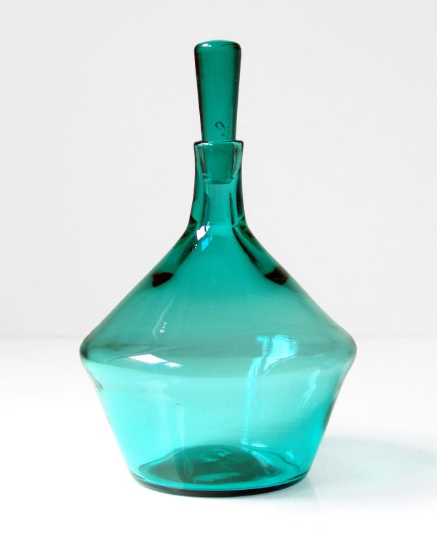 A colleciton of Turquoise & Sea Green mid-century Blenko glass In Excellent Condition For Sale In New York, NY