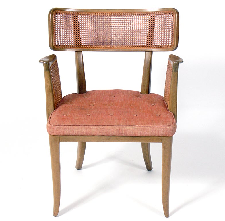Cane Rare Set of Six Dunbar Dining Chairs