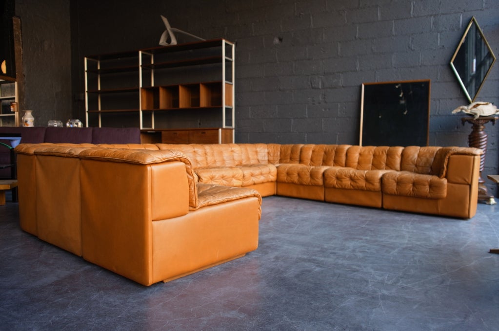 Late 20th Century DeSede DS11 Leather Patchwork Modular Sofa
