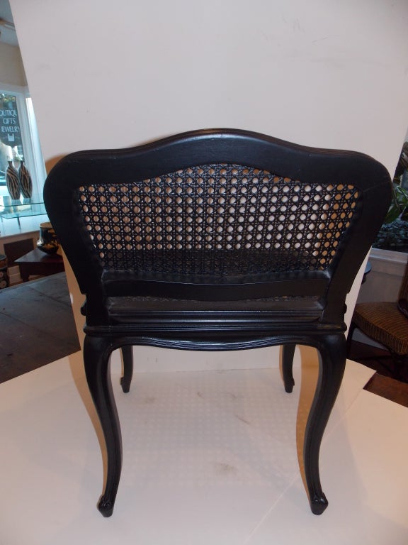 A French Painted Wood & Cane Vanity Chair.