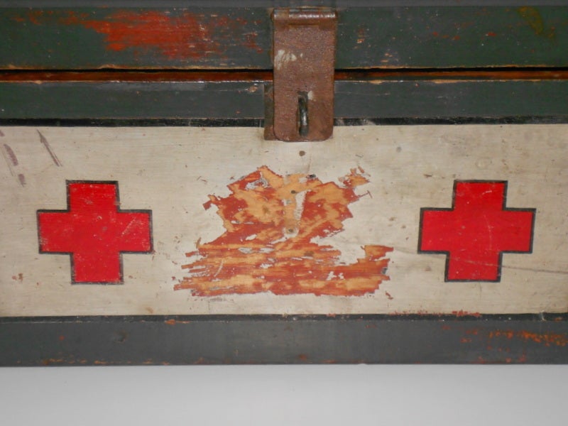 American Primitive Handmade Red Cross Medical Chest