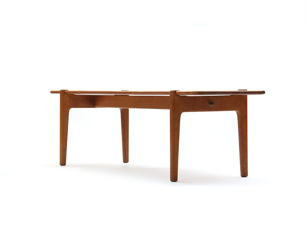 Scandinavian Modern Solid Oak and Teak Table by Hans J. Wegner For Sale