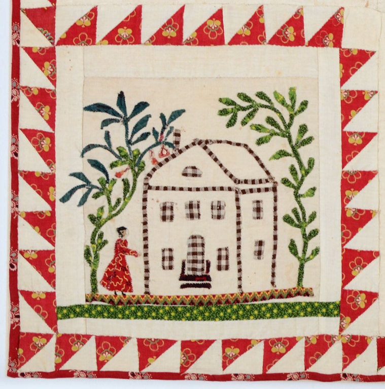Calico Figural Album Crib Quilt