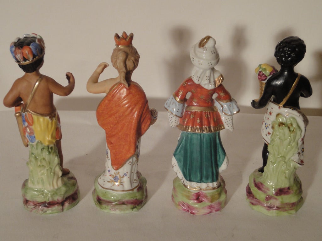 Four Porcelain Figures Representing The Continents by Mottahedah 1