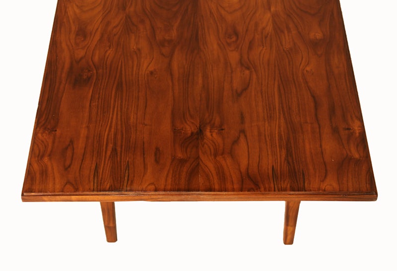 Mid-Century Brazilian Caviuna Coffee Table with Hand-Carved Tapered Legs For Sale 3
