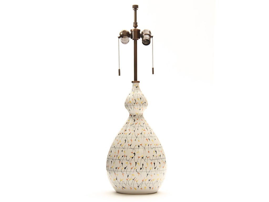 Geometric Design Glazed Ceramic Lamps