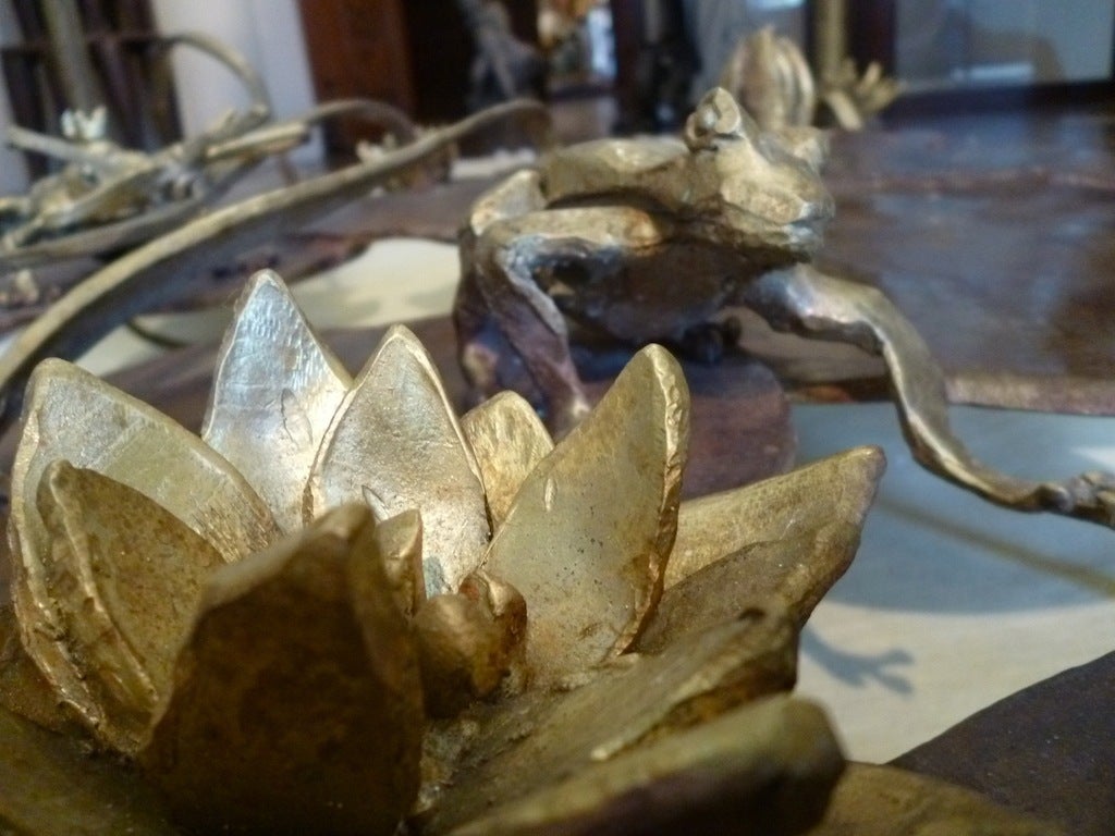 Paula Swinnen Bronze 'Frogs & Lilly Pads' Coffee Table 5