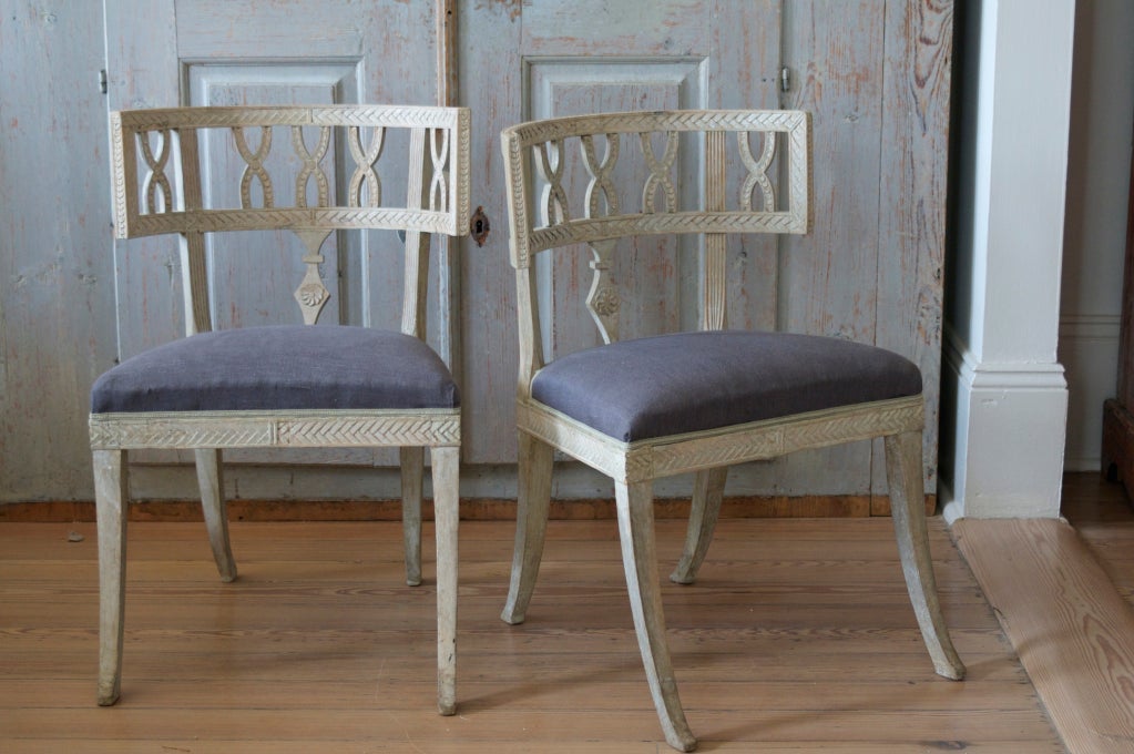 Swedish Pair of Klismos chairs