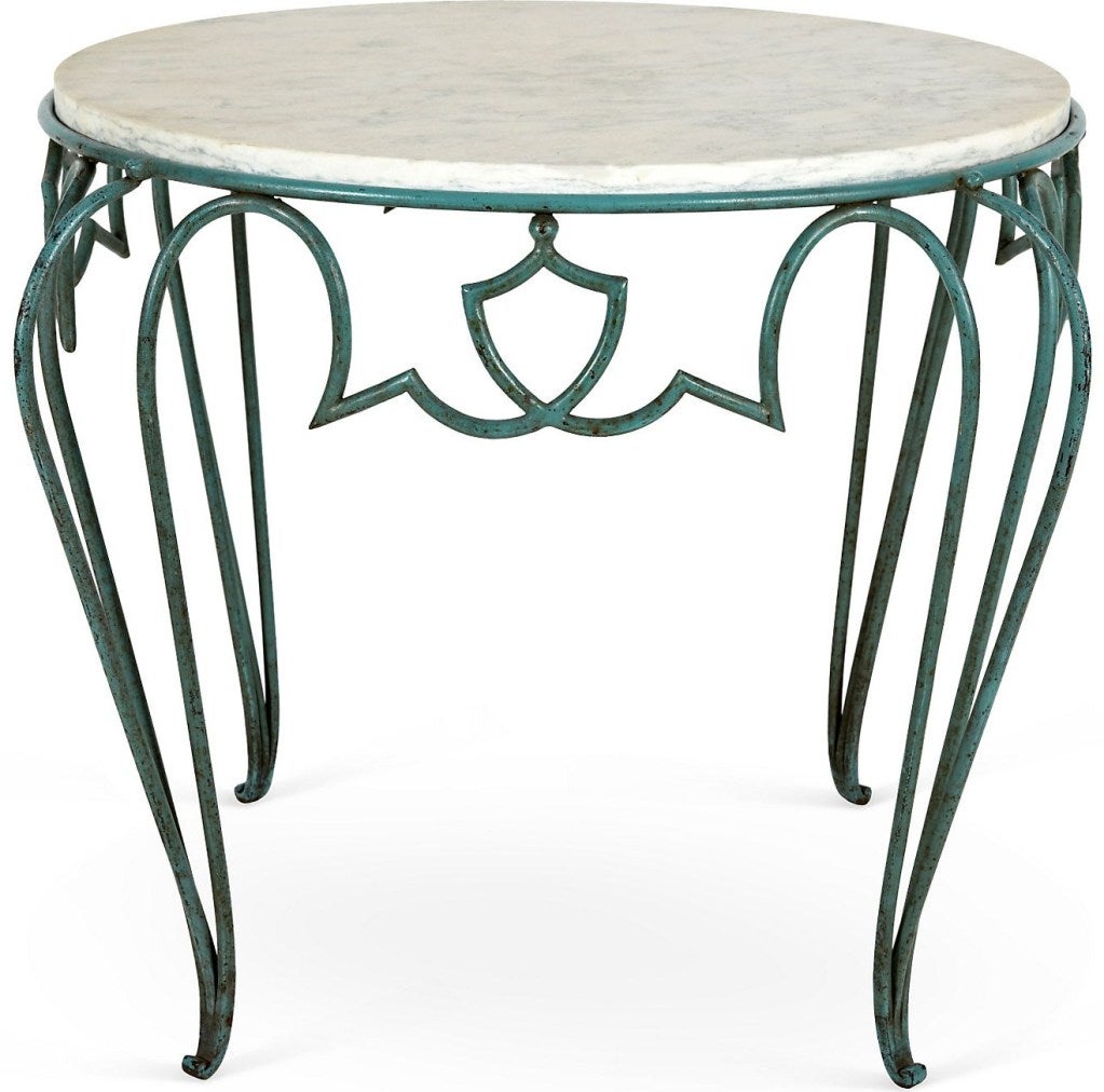Mid-20th Century 1940s French Rene Drouet Wrought Iron Side Table