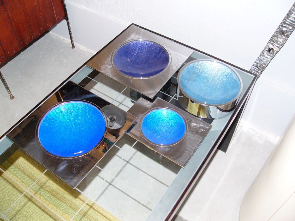ITALIAN ENAMEL CHROME & SILVER BOWLS by Studio Del Campo 2