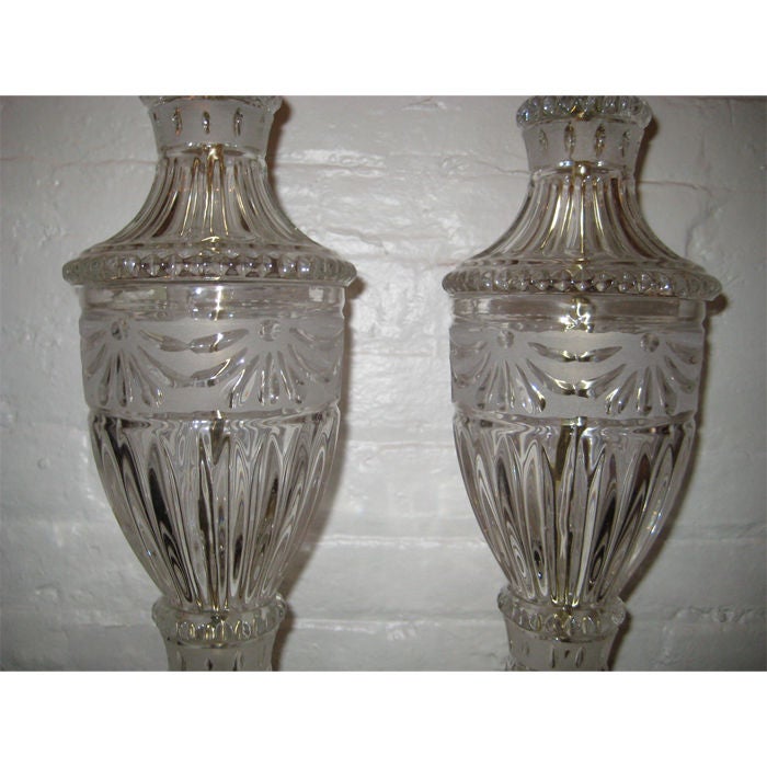 Pair of Hollywood Crystal Table Lamps