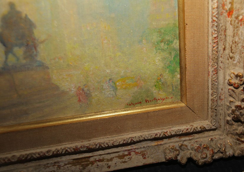 Small Pair of Oil on Canvas Paintings by Johann Berthelsen Signed L.R In Excellent Condition For Sale In New York, NY