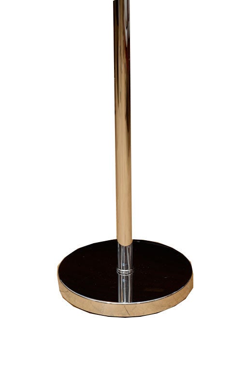 Pair of Nickel Swing Arm Floor lamps by Hansen NY