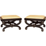 Pair of Dorothy Draper Style Stools