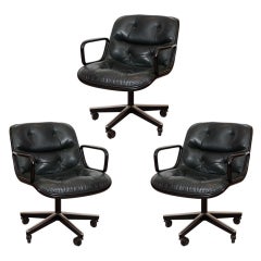 Used Mid Century Set of 3 Knoll Executive Chairs by Charles Pollock