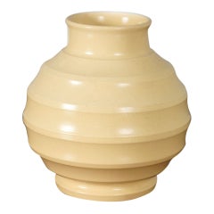 Three Keith Murray Yellow Glazed Bombe Vases
