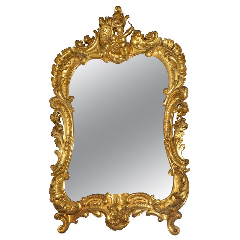 Gilded Wood  Italian Mirror For Sale
