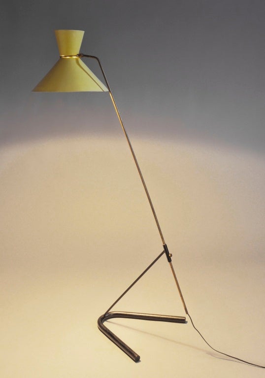 Metal Pierre Guariche Floor Lamp G21 Prototype Disderot Edition 1950