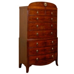  Regency Mahogany Chest on Chest with Lion's Head Detail.  