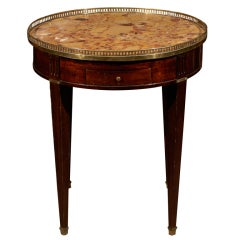 Louis XVI Style Bouillotte Table in Mahogany with Breche d'Alep Marble Top