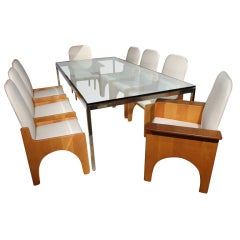 Gerald McCabe Series L Dining Table and 8 Dining Chairs