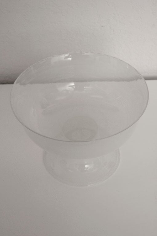 20th Century Murano Glass Footed Bowl, Fenicio Technique, Italy, Signed Venini 81'