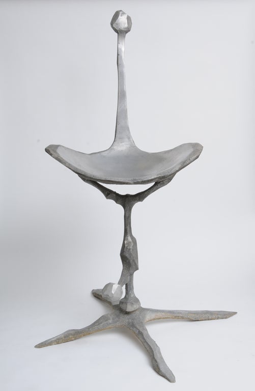 A beautiful example of Pacific craftsmanship by Thomas P. Lynn.Similar examples were exhibited in California Design 10 at the Pasadena Art Museum.Very low production,possibly a unique example.Signed on the base,sand cast aluminum.