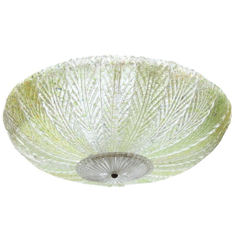 Green Murano Ceiling Light by Cenedese, 1940s ( On Hold )  For Sale