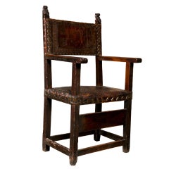 Spanish walnut armchair, c. 1700