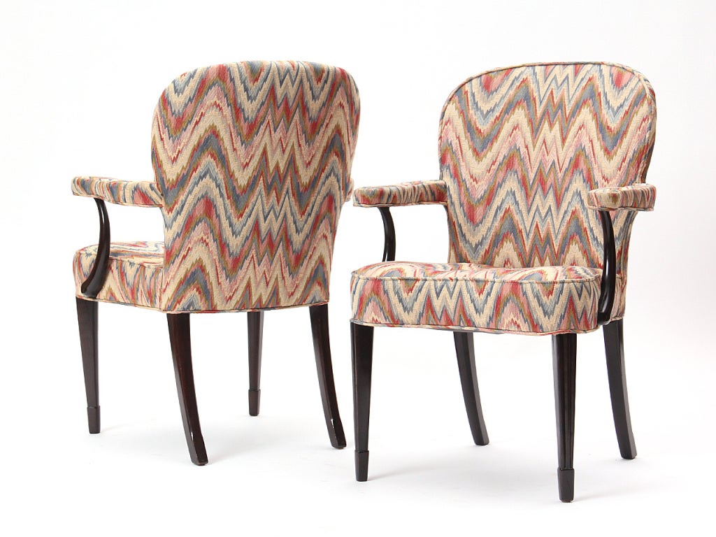 Upholstery Pair of Rare Armchairs by Edward Wormley For Sale