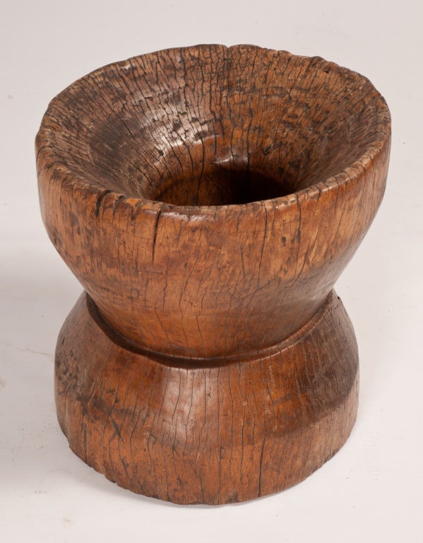 Large Solid Wood Rice Mortar from the Philippines 2