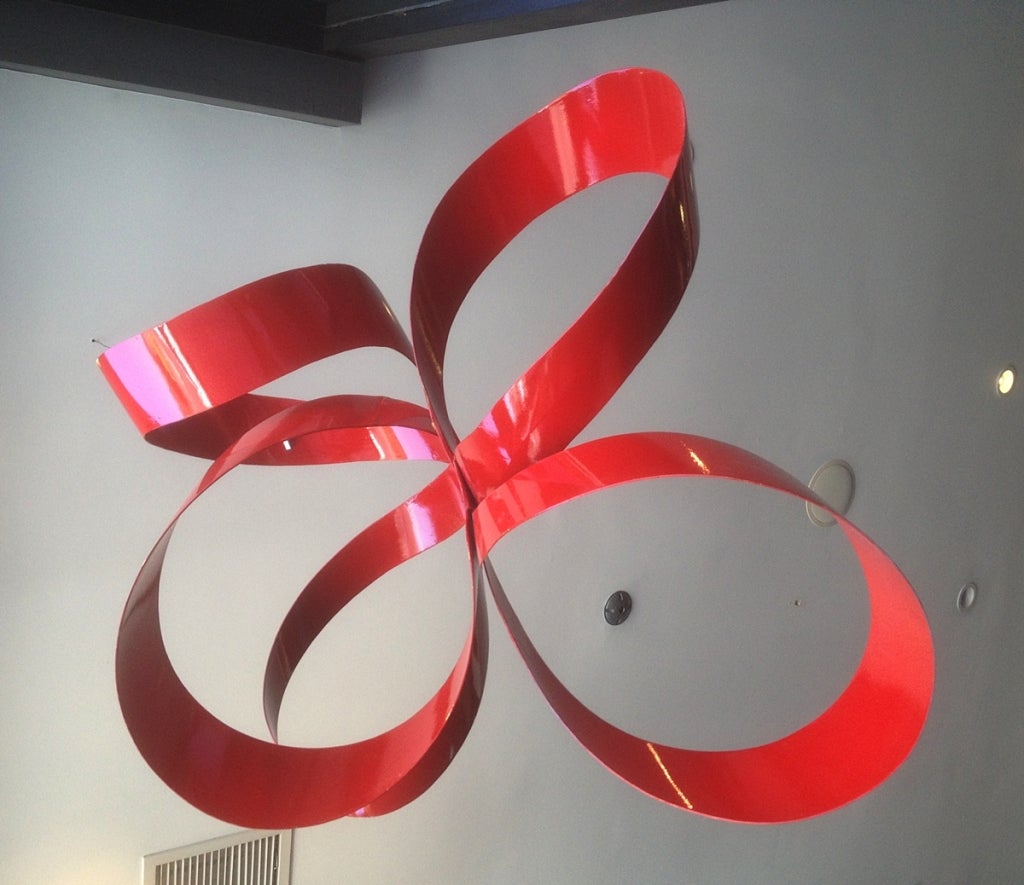 American One of a Kind Red Ribbon Sculpture by Paul Chilkov