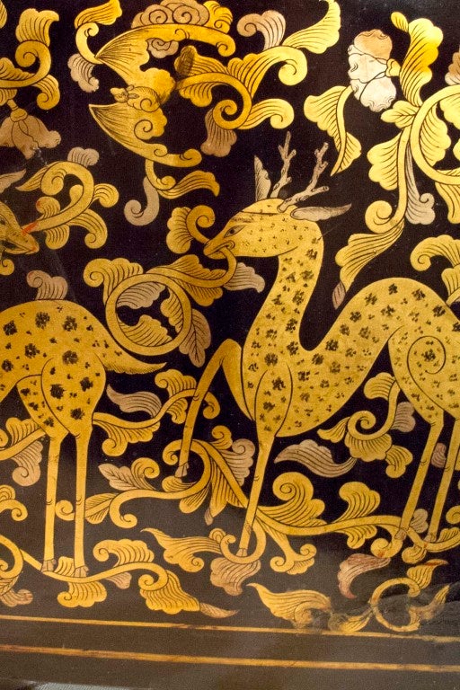 Chinese Lacquer Eight-Panel Screen. Early 19th Century 1
