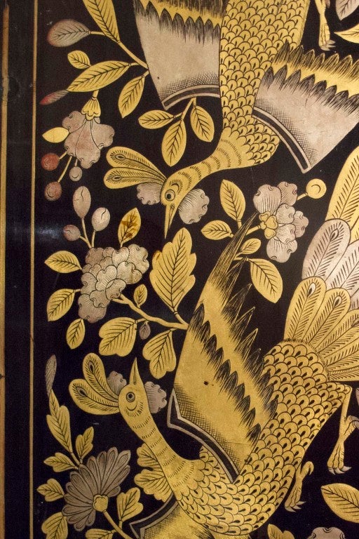 Chinese Lacquer Eight-Panel Screen. Early 19th Century 2