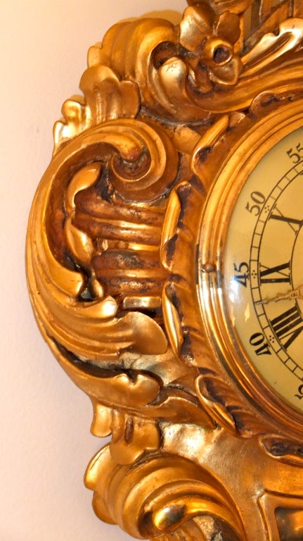 Swedish Gilt Wood Cartel Clock 3