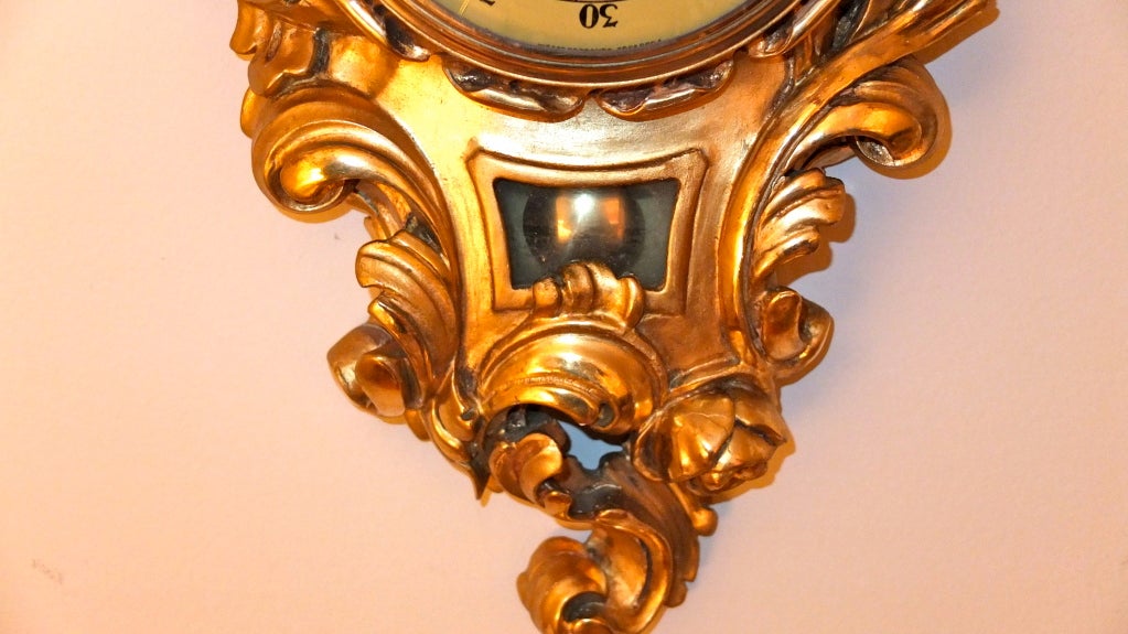 Swedish Gilt Wood Cartel Clock 5