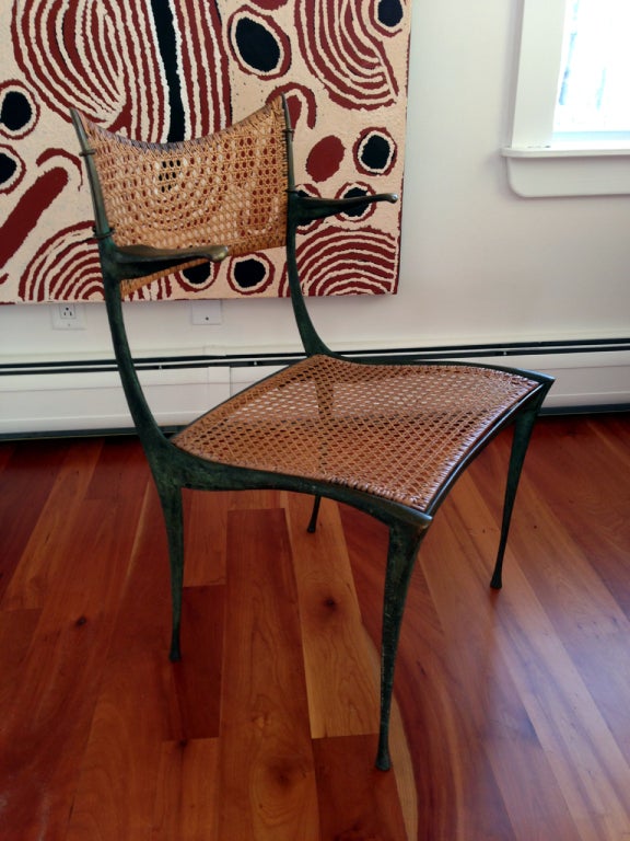 Mid-Century Modern Pair of bronze Gazelle chairs Dan Johnson For Sale