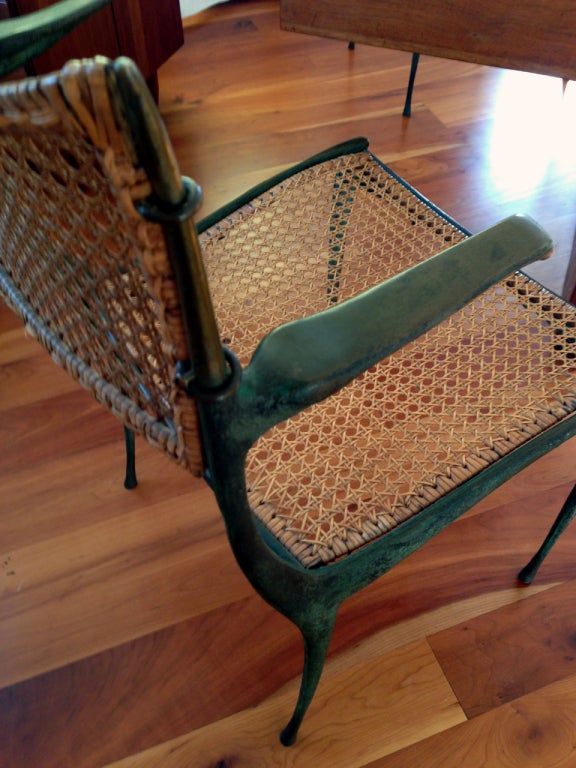 American Pair of bronze Gazelle chairs Dan Johnson For Sale