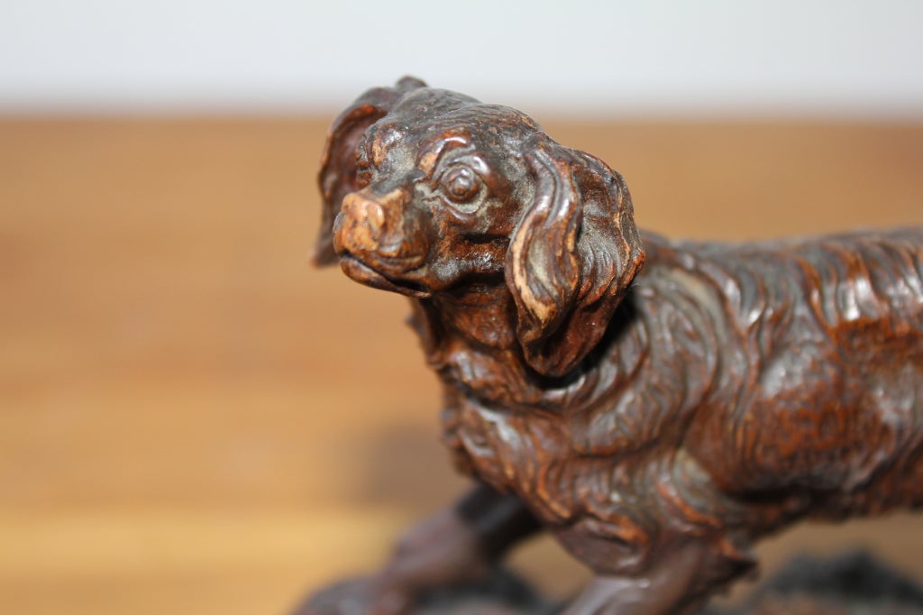 Nice Black Forest Inkwell with Carved Dog 2