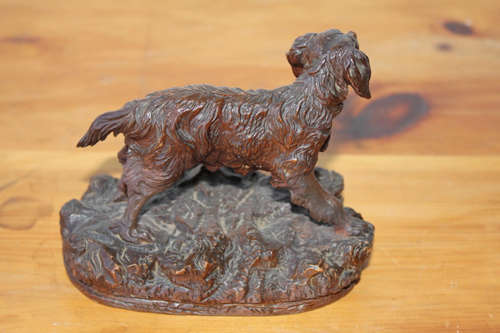 Nice Black Forest Inkwell with Carved Dog 3