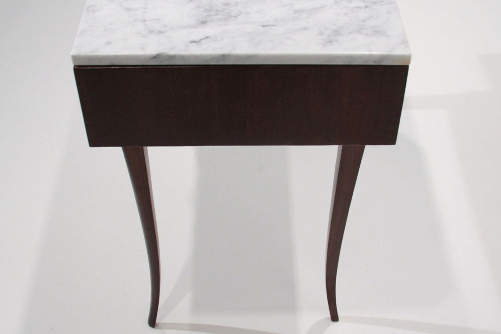 Mid-20th Century Sculptural Brazilian Freijo wood And Carrera marble desk/console table