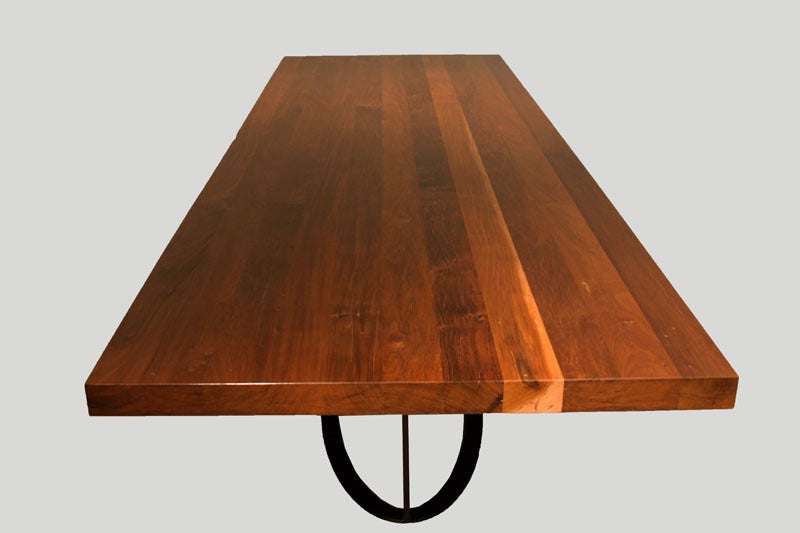 Brazilian Custom oval base Colyer Dining Table in Ipe by Thomas Hayes Studio